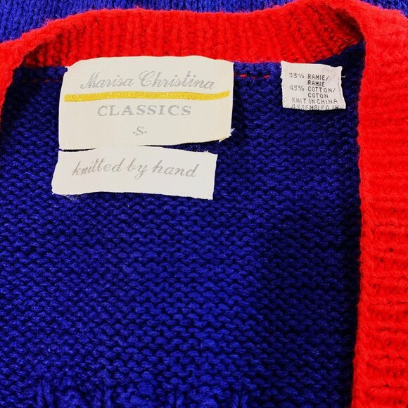 Marisa Christina Colorful Golf Knit Pullover Sleeveless Women' VTG Sweater Sz S - Picture 5 of 7